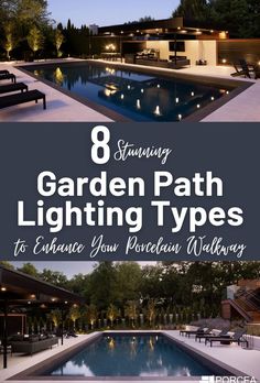 8 Types of Garden Path Lighting to Enhance Your Porcelain Tile Walkway	8 Stunning Garden Path Lighting Types to Enhance Your Porcelain Walkway Tile Walkway, Garden Path Lighting, Path Lighting, Ideas For Garden, Recessed Lights, Pathway Lights, Bollard Lighting