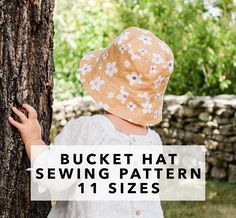 Bucket Hat sewing pattern with photo instructions.  This is a digital download in PDF files. Chin strap instructions are also included. 11 SIZES INCLUDED: 14"/35.5cm, 15"/38cm, 16"/40.5cm, 17"/43cm, 18"/46cm, 19"/48.25cm, 20"/51cm, 21"/53.5cm, 22"/56cm, 23"/58.5cm, 24"/61cm. Head Circumference Photo instructions are included to guide you in the process of making a bucket hat. Very simple, beginner friendly project. You may use these patterns to sew hats for personal use or you may sell the hats Toddler Hat Pattern Sewing, Cheap Bucket Sun Hat For Outdoor Activities, Fleece Bucket Hats Patterns Free, Bucket Hat Template Free, Free Sewing Patterns Bucket Hat, Bucket Hat Pdf, Free Sewing Patterns For Bucket Hats, Toddler Hat Pattern Free, Free Pdf Sewing Patterns Bucket Hat