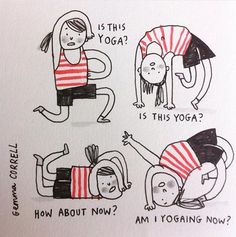 a drawing of people doing yoga and how to do it