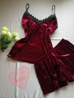 Velvet Lingerie, Black Hair Aesthetic, Vampire Clothes, Pajamas All Day, Cute Pjs, Cute Sleepwear, Sewing Lingerie, Cute Prom Dresses