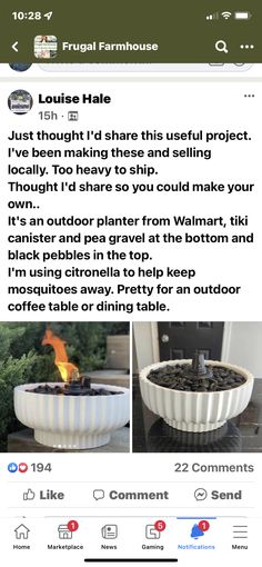 an image of a fire pit on facebook