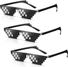 PRICES MAY VARY. Material: these pixel sunglasses are made of quality plastic material, lightweight and safe, non-toxic and odorless, the novelty look makes these sunglasses become part of party essentials, the durable material helps you use these sunglasses for a long time. Size: each pixelated sunglasses is about 15.5 cm/ 6.1 inches in width, one size fits most; Good eye accessory for outdoor or fancy party for adolescents and adults, suitable for different kinds of face types, this style of m Gamer Photo, Pixel Sunglasses, Meme Party, Party Sunglasses, Cool Glasses, 8 Bits, Glasses For Men, Fancy Party, Cool Sunglasses