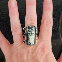 Variscite And Onyx Ring Set In Sterling Silver. Size 7.5 Ask Any Questions You Might Have. Thanks Silversmith Rings, Onyx Ring, Soldering, Womens Jewelry Rings, Ring Set, Ring Sets, Silver Color, Onyx, Handmade Jewelry