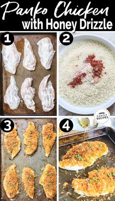 the steps to make parmesan chicken with honey drizzle