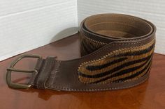 "Vintage Rare Find  Garugliers  Brown Leather Cow Calf Hair 3\" Wide Belt Women XL / Total length From the bottom of the buckle 44\" / Length to the last hole 36\" / Width 3\" Made in Italy  Condition is Used.  In very good condition" Laura Clark, Belt Women, Cow Calf, Suspender Belt, Wide Belt, Calf Hair, Vintage Hairstyles, Clutch Wallet, Suspenders