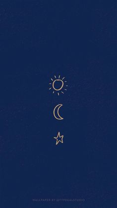 the moon and stars are shown against a dark blue background