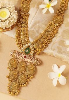 Tanishq Jewellery Gold Necklaces Antique, Rani Haar Design, Gold Necklace Design, Bridal Necklace Designs