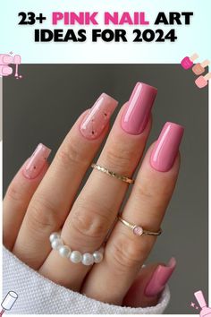 "Square-shaped aesthetic pink nails with transparent art and pastel color, featuring matte and glossy textures, ideal for creative events or to showcase artistic personality in daily fashion." Pink Nail Art Ideas, Nail 2024, Transparent Art, Spring Nail Trends, Pink Nail Art, Creative Event