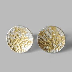 Gold Dust Studs – McKenzie Mendel Jewelry Jewelry Textures Metals, Keam Boo Earrings, Keum Boo Earrings, Jewelry Texture, Keum Boo Jewelry, Dark Earrings, Texture Jewelry, Keum Boo, Celestial Earrings