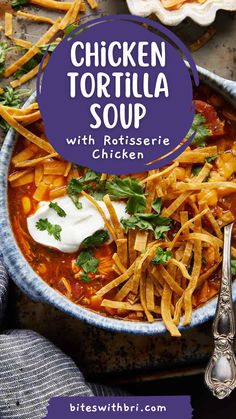 This Chicken Tortilla Soup with Rotisserie Chicken is a perfect weeknight meal that’s hearty and simple. Ready in under 30 minutes, it’s packed with tender rotisserie chicken, zesty spices, and crunchy tortilla strips. Top with avocado, sour cream, and shredded cheese for an irresistible bowl of comfort! Try it out today!