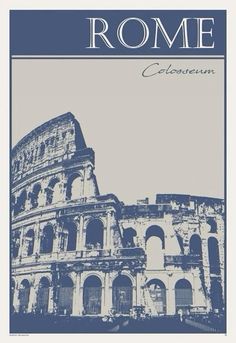 the front cover of rome's colossion, which is in blue and white