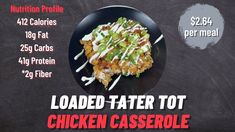 the crumbled tater tot casserole has been ordered for $ 2 46 per meal