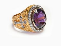 Bishop Ring Antique Amethyst Diamond Gold Bishop Ring, Rings Antique, Men's Jewelry Rings, Diamond Gold, Antique Vintage, Vintage Rings, Semiprecious Stones, Antique Jewelry, Gold Diamond