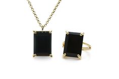 Create an iconic look with this Black Onyx jewelry set. An Onyx necklace and ring, with matching designs that will add the perfect touch of versatile boldness to your style. This handcrafted jewelry for women is stunning to wear with a matching black dress or a business casual look. ☛ 𝒜𝐵𝒞 - Add Engraving - https://etsy.me/2ZSRjhu ☛ Ring size - Select the size you would like from the drop down menu ♥ Gemstone Type - Black Onyx ♥ Gemstone Size - 13x18mm ♥ Gemstone Cut - Rectangle ♥ Metal Type ( Timeless Onyx Jewelry For Gifts, Modern Onyx Jewelry As A Gift, Modern Onyx Jewelry For Gifts, Ring And Necklace Set, Necklace And Ring, Black Onyx Jewelry, Engraved Ring, Black Onyx Necklace, Fancy Gifts