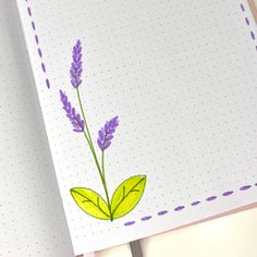 an open notebook with a drawing of a flower on the front and back cover, along with dotted paper