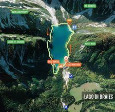 a map of the location of lago di braies