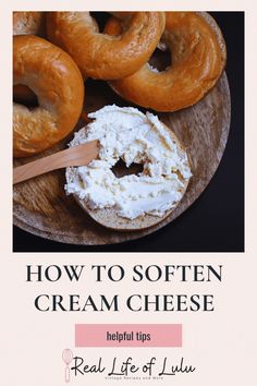 an image of how to soften cream cheese on a plate with pretzels