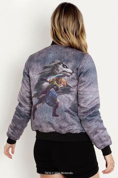 The Legend of ZeldaTM: Twilight Princess Bomber Jacket - LIMITED ($139AUD) BlackMilk Clothing Wolf And Human, Twilight Realm, Royal Crest, Tops And Skirts, Twilight Princess, Little Designs, Brisbane Australia