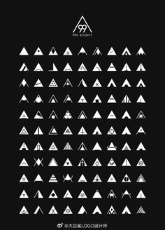 a black and white poster with many different types of tents on it's sides