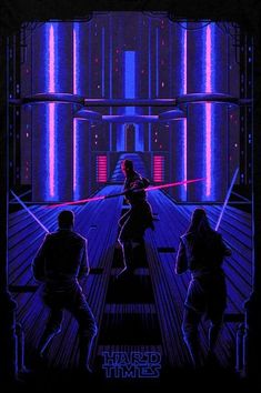 the poster for star wars is shown in purple