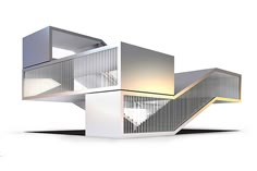 an architectural rendering of a building with stairs