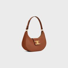 MEDIUM AVA TRIOMPHE BAG IN SMOOTH CALFSKIN - TAN | CELINE Celine Ava Triomphe, Celine Ava, Bag Closet, Over 40 Style, High Fashion Looks, Dream Bag, Luxury Bags Collection, Soft Bag, Soft Gamine