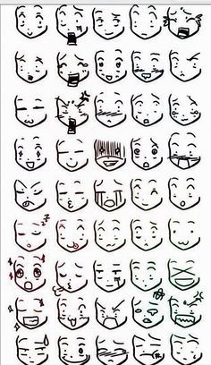 an image of many different faces drawn by hand