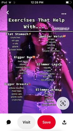 This is not my post I just reposted it so no copyright please<3 Slimmer Waist Workout, Slim Face Workout, Sec Plank, Girly Advice, Cera Ve, How To Get Slim, Curly Hair Brush