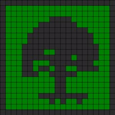 the pixel style face is green and black