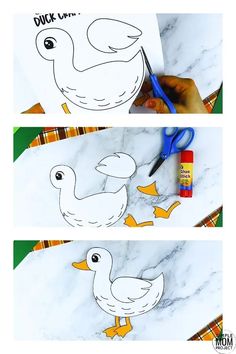 the duck cut out is being used to make an image