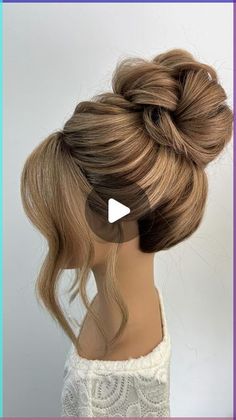 Updo Hair Videos, Diy High Bun Updo, Hair Styles Bun Wedding, Easy High Buns For Long Hair, Up Do Bun Hairstyles, Sleek High Bun Wedding Hair, Business Updo Hairstyles, Hair Bun Styles Wedding, Chignon Alto Tutorial