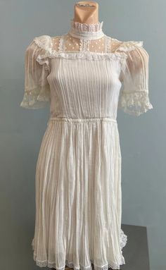 Vtg 80s Gunne Sax Jeunes Frilles by Jessica Mcclintock Girls White Gauze Lace Mesh Frilly Party Dress Boho Wedding White Summer Formal Wear - Etsy Feminine Vintage Dress For Summer Party, Feminine Vintage Summer Party Dress, Feminine Summer Party Vintage Dress, Cottagecore Party Dresses For Spring, Spring Party Cottagecore Dresses, Cottagecore Dresses For Summer Parties, Cottagecore Summer Party Dresses, Elegant Summer Dress With Lace Bodice, Fitted Cottagecore Party Dress