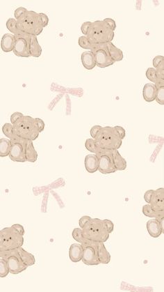 a teddy bear pattern on a white background