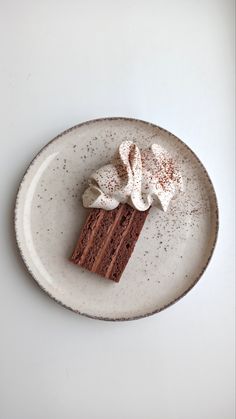 a piece of chocolate cake on a plate