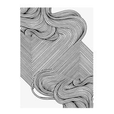 a black and white drawing of wavy lines