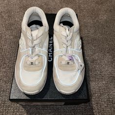 Just Dry Cleaned Women’s Chanel Sneaker Purchased From Neiman’s Chanel Cream, Chanel Sneakers, Chanel Shoes, Shoes Women, Cream White, Womens Shoes Sneakers, Shoes Sneakers, Chanel, Size 7