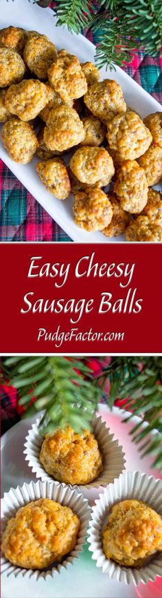 easy cheesy sausage balls recipe with pine cones