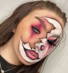 Crazy Halloween Makeup, Jester Makeup, Creepy Clown Makeup, Creative Halloween Makeup, Halloweenský Makeup, Holloween Makeup, Monster Makeup, Joker Makeup, Cute Halloween Makeup