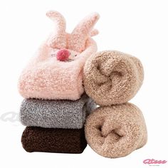 Qteee - Adorable Plush Ankle Socks with Bunny Ears Playful Super Soft Socks For Winter, Playful Super Soft Winter Socks, Playful Soft Socks For Winter, Cute Snug Socks For Winter, Cute Snug Winter Socks, Playful Soft Winter Socks, Cute Soft Socks For Winter, Cute Soft Winter Socks, Funny Socks Women