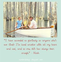 a man and woman in a row boat on the water with a quote from noah