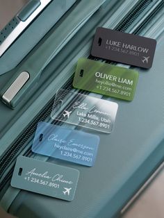 "This listing is for one engraved acrylic luggage tag which is sure to make your bag stand out in a crowd. These personalized bag tags make the perfect gift for the traveler, the newlyweds, or the recent graduate. Hoping to order these as wedding favors or gifts for your wedding party? Send us a message for a custom order. + D E T A I L S + + material: acrylic + finish: glossy (with the exception of the matte and frosted colors) + approximate measurements: 3\" x 1.5\" + thickness: 1/8\" Please n Luxury Travel Bag With Engraved Logo, Cheap Blue Luggage Tag For School, Luxury Engraved Bags As Gifts, Luxury Shoulder Bag With Logo Tag For Travel, Cheap Blue Luggage Tag Gift, Cheap Green Luggage Tag For Travel, Custom Cricut Gift Tags, Luxury Travel Bags With Logo Plaque, Luggag Etag Havks For Labeling Storage