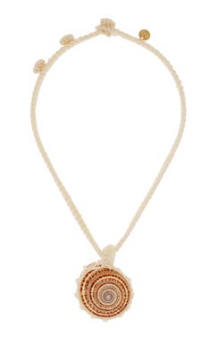 Sundi Crocheted Seashell Necklace By Renata.q | Moda Operandi Crochet Frame, Lauren Santo Domingo, Crochet With Cotton Yarn, Seashell Pendants, Seashell Necklace, Inner Circle, Shell Necklace, Shell Pendant, Dress Jewelry