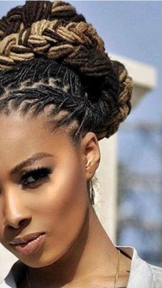 Loc Updos, Hair Afro, Hair Locks, Dread Hairstyles, Sisterlocks