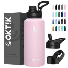 PRICES MAY VARY. 【Vacuum Insulation】COKTIK insulated stainless steel water bottle has carefully chosen double walled vacuum insulation technology. Drink will be kept warm for 12 hours, and kept cold for 24 hours! 【High-Quality Material】Our water bottles are made using high-quality 18/8 stainless steel, and are free of BPAs or any other toxins. Stainless steel material is also environmentally-friendly and durable; it can be used for many years. 【Triple Lids & Leakproof】The drinking bottle is equi 40 Oz Water Bottle, Wide Mouth Water Bottle, Vacuum Insulated Water Bottle, Travel Water Bottle, Sports Water Bottle, Bottle With Straw, Drinking Bottle, Cold And Hot, Travel Hiking