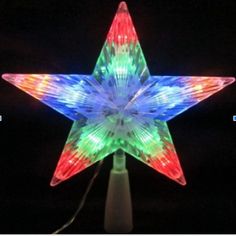 a multicolored star shaped light up decoration