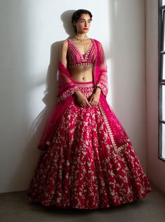 Chamee And Palak-Pink Zainab Lehenga Set-INDIASPOPUP.COM Orang India, Indian Wedding Lehenga, Best Designer Dresses, Wedding Lehenga Designs, Party Wear Lehenga Choli, Lehenga Blouse Designs, Bollywood Lehenga