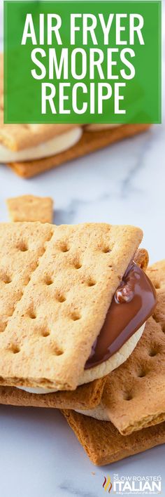 an air fryer smores recipe on crackers