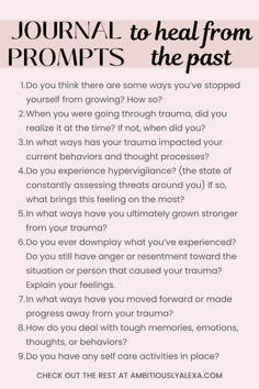 journal prompts for past trauma Past Healing Quotes, How To Start A Healing Journal, Journal Prompts For Healing The Past, Journal Prompts To Understand Your Emotions, Writing To Heal, Journal Prompts For Childhood, Attachment Styles Journal Prompts, Healing Childhood Wounds Journal