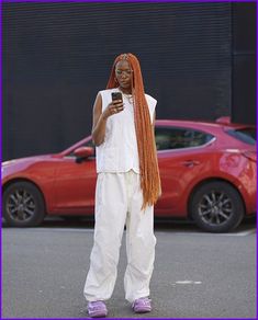 Orange Braids, Summer Baddie Outfits, Summer Baddie, Platform Crocs, Hair Affair, Looks Street Style, African Braids, Orange Hair