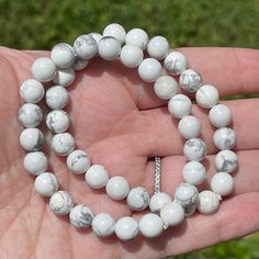 Howlite 8 mm Beaded Bracelet by HandyNat on Etsy Crystal Collection, Beaded Stretch Bracelet, Different Light, Bead Bracelet, Stretch Bracelet, Stretch Bracelets, See Picture, Beaded Bracelet, Ruler